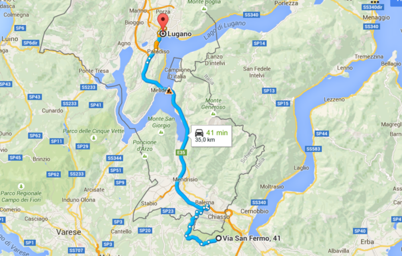 lietizia - distance from Lugano